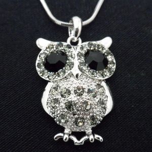 Big eyed Owl Austrian Crystal Necklace